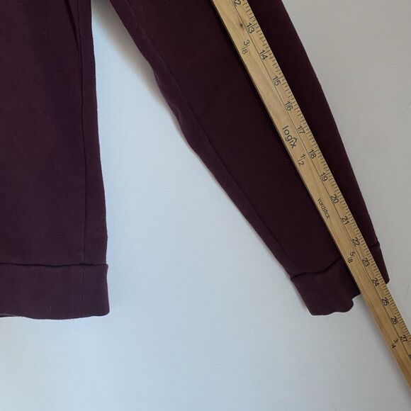 Vintage Guess Y2K Hoodie Women M Burgundy Perforated Logo Pullover Casual - Picture 7 of 8